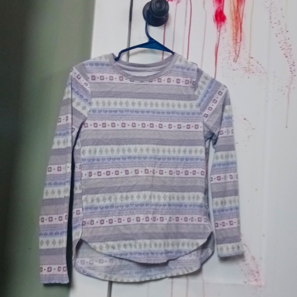 Cute purple patterned long sleave